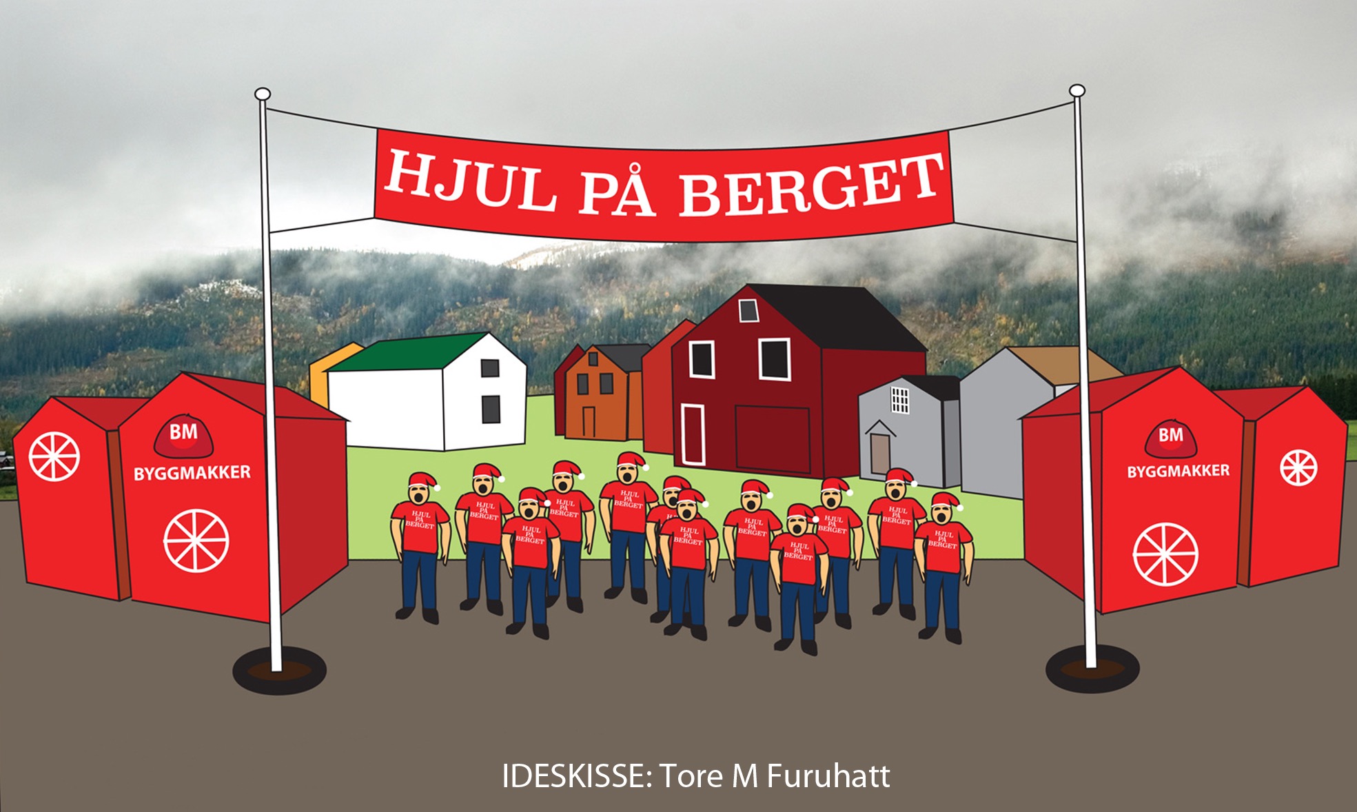 Slik skal den store plakaten som danner rammen for profileringen av Hemnesberget under ARN til høsten, se ut.