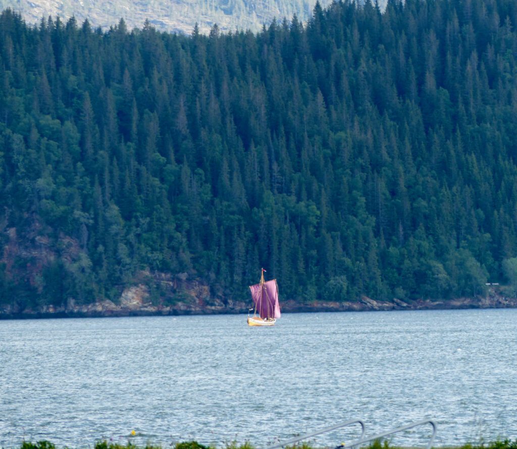 Storåttringen med fin seilføring på vei mot Kalkvika mandags kveld.