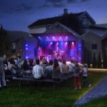 Slik vil den nye Kulturarenaen ta seg ut i en tenkt konsert en tidlig kveld på Lapphella. Tanken Arkitektur AS har utviklet bildet.|Her er en del av gjengen som tilhører LV. Dette er under vår ryddingen i 2014.Bak fra venstre :Kai Sjåvik