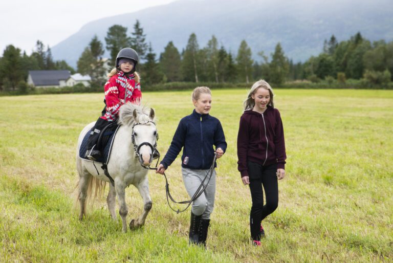Lydia Tolkmo Johnsen (5) tar seg en ridetur