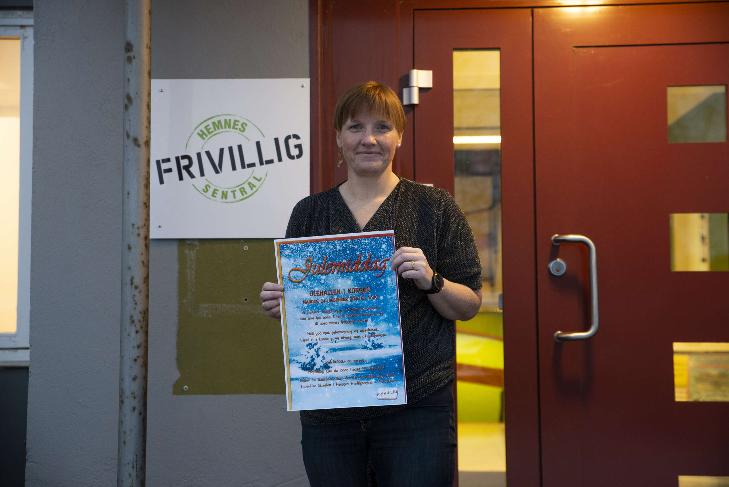 Trine-Lise Skreslett håper mange benytter seg av tilbudet om julemiddag i Olehallen julaften.|fra v. Sigyn Bjørkheim