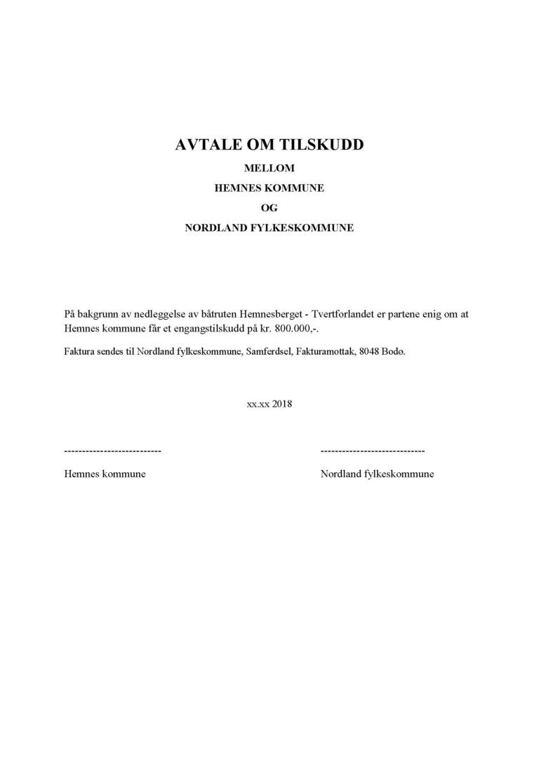 Forslaget fra Nordland fylkeskommune ble blankt avslått av Hemnes formannskap.