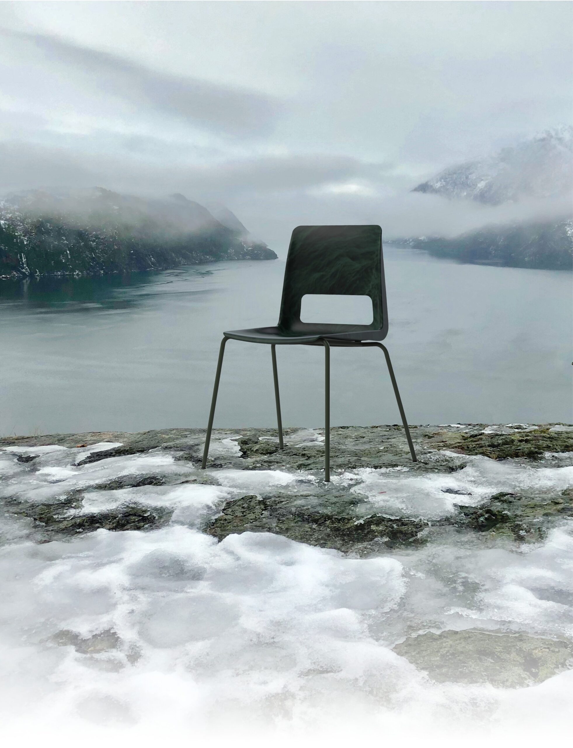 S-1500, designet av Snøhetta og produsert av NCP, består av gjenvunnet plast og stål.